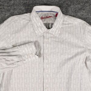 Robert‎ Graham Shirt Mens 16.5 42 White Tonal Paisley Long Sleeve Classic Fit L